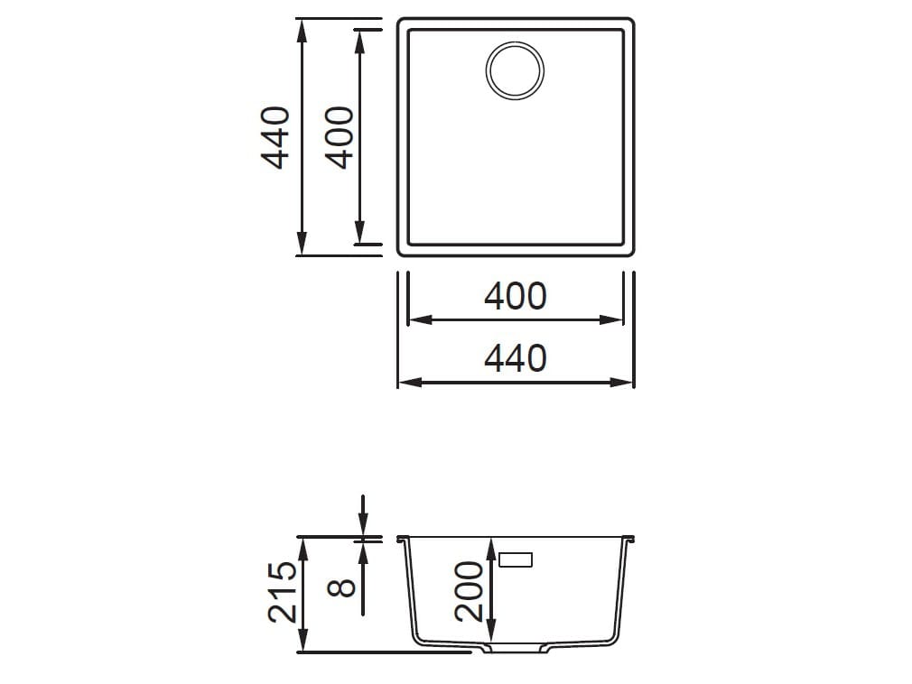 Раковина с одной чашей в Кератеке Elleci элитная кухня ARCH-00074871 - Вид №3