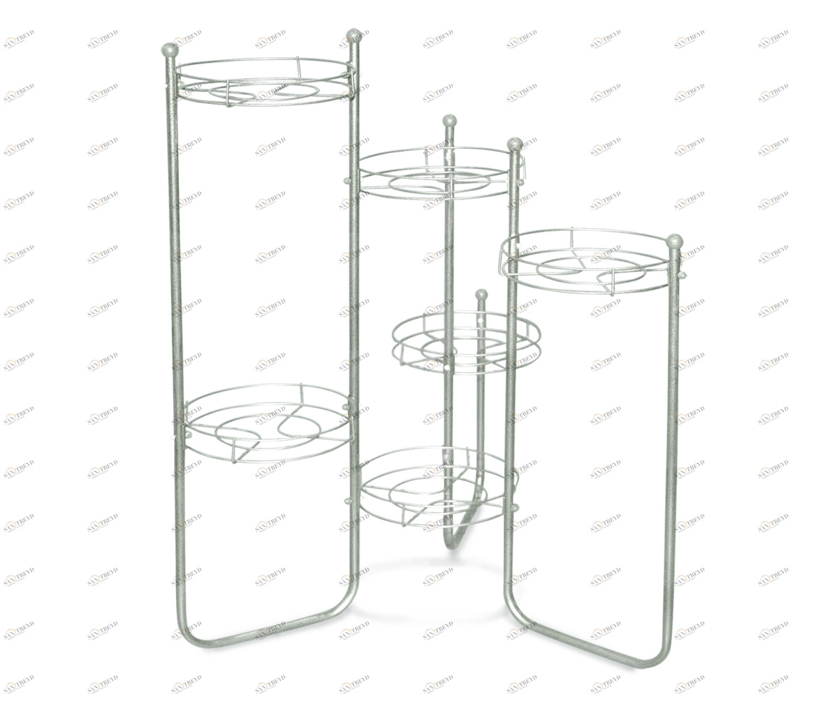 Подставка для цветов Kaskad 3 серебро серый SHEFFILTON ПОДСТАВКИ ДЛЯ ЦВЕТОВ 014988 Серый 