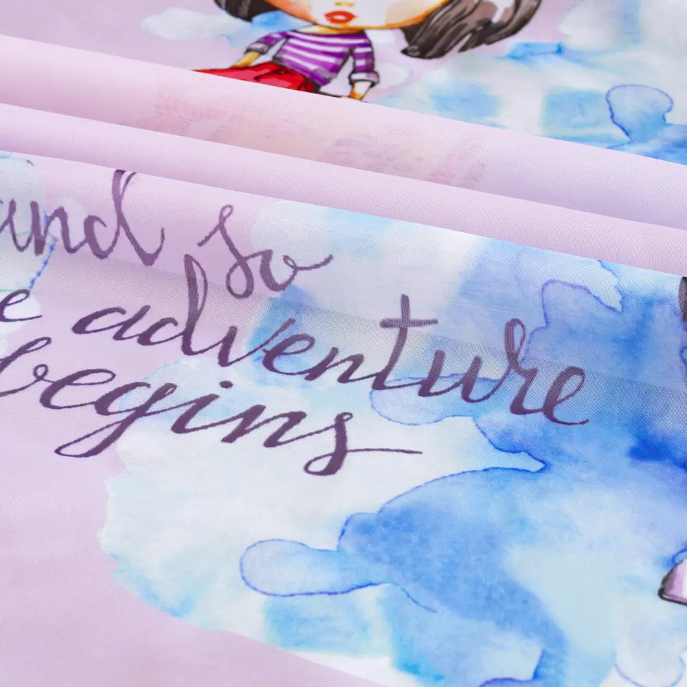 Тюль 1 м/п Девочка турист вуаль 300 см цвет розовый GARDEN STLM-2028199