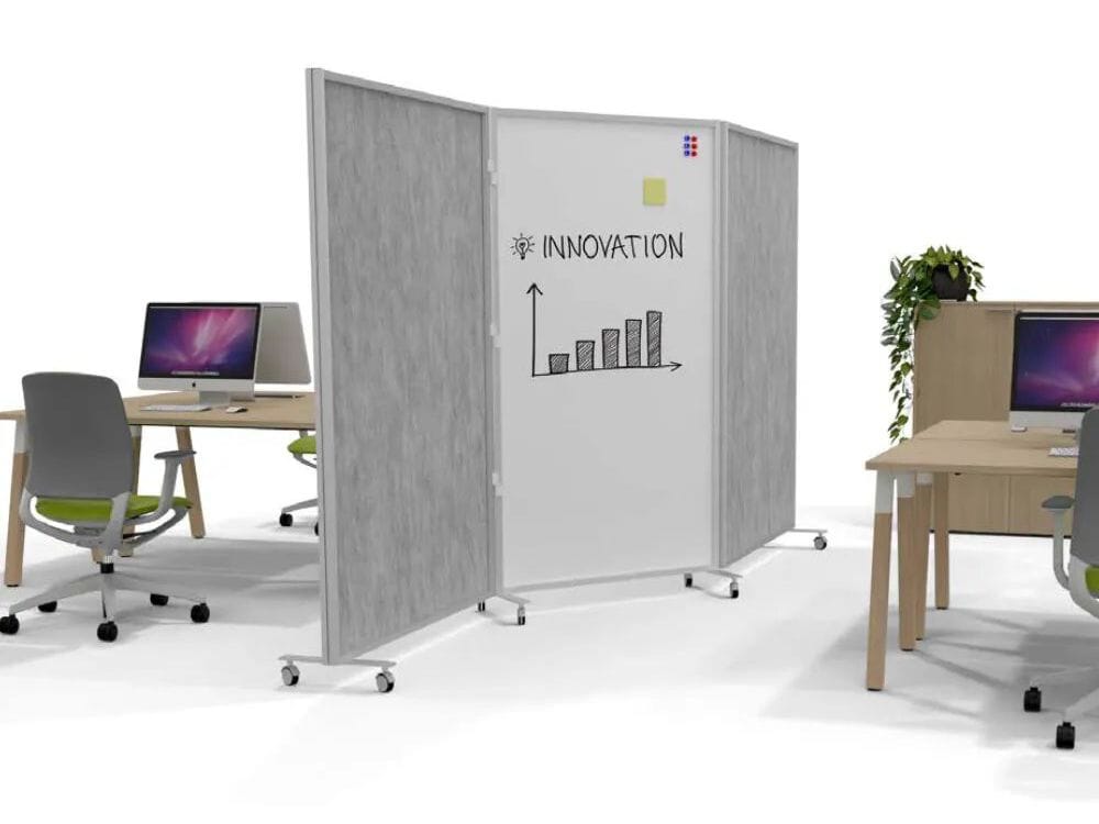 Звукопоглощающая офисная перегородка из войлока на колесах с классной доской STUDIO T Tosca ARCH-00036141