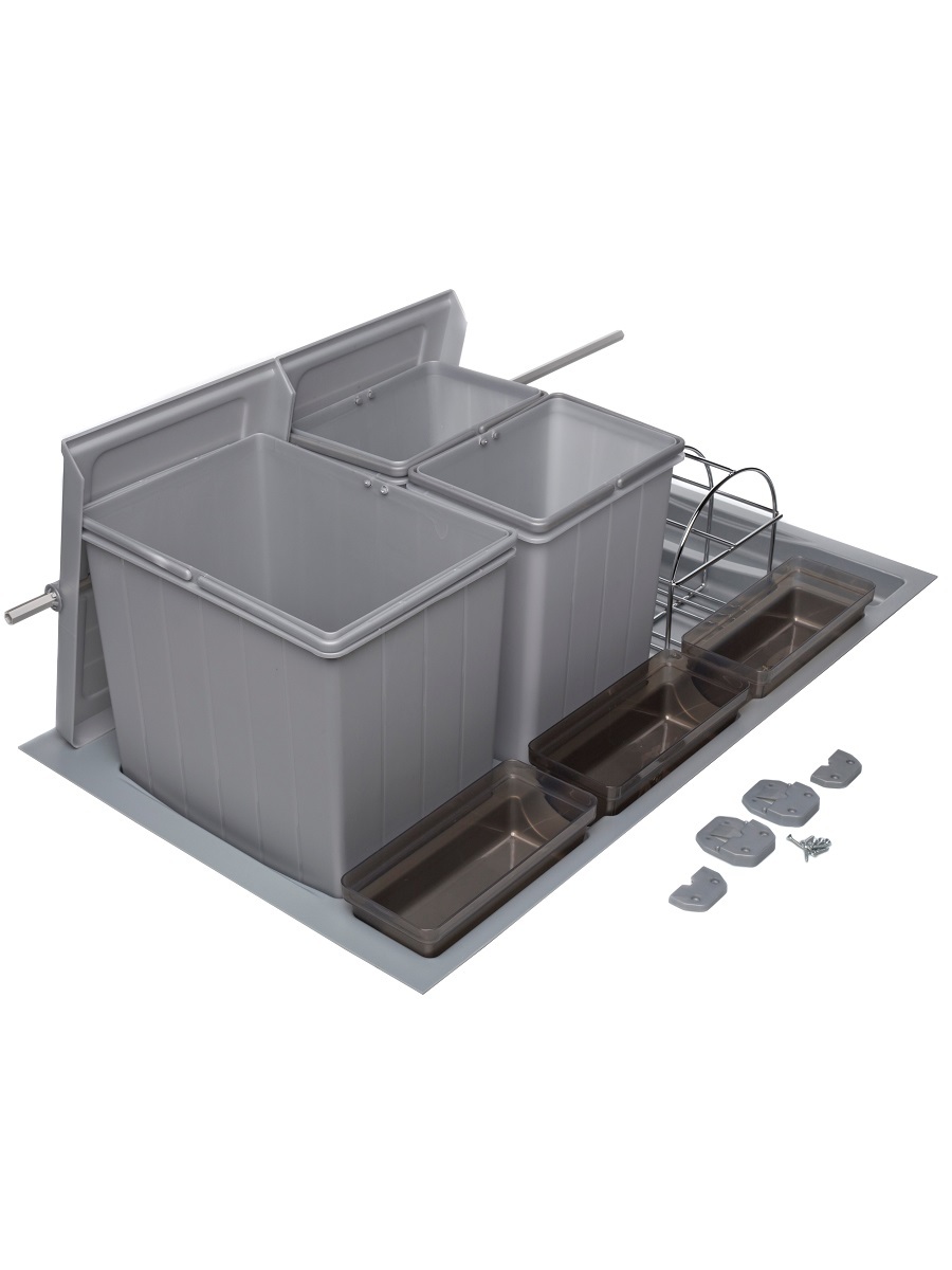 Система сортировки мусора Omega Duet/Top 900/31/3 Metallic Grey NAVAKO 10285 - Вид №2