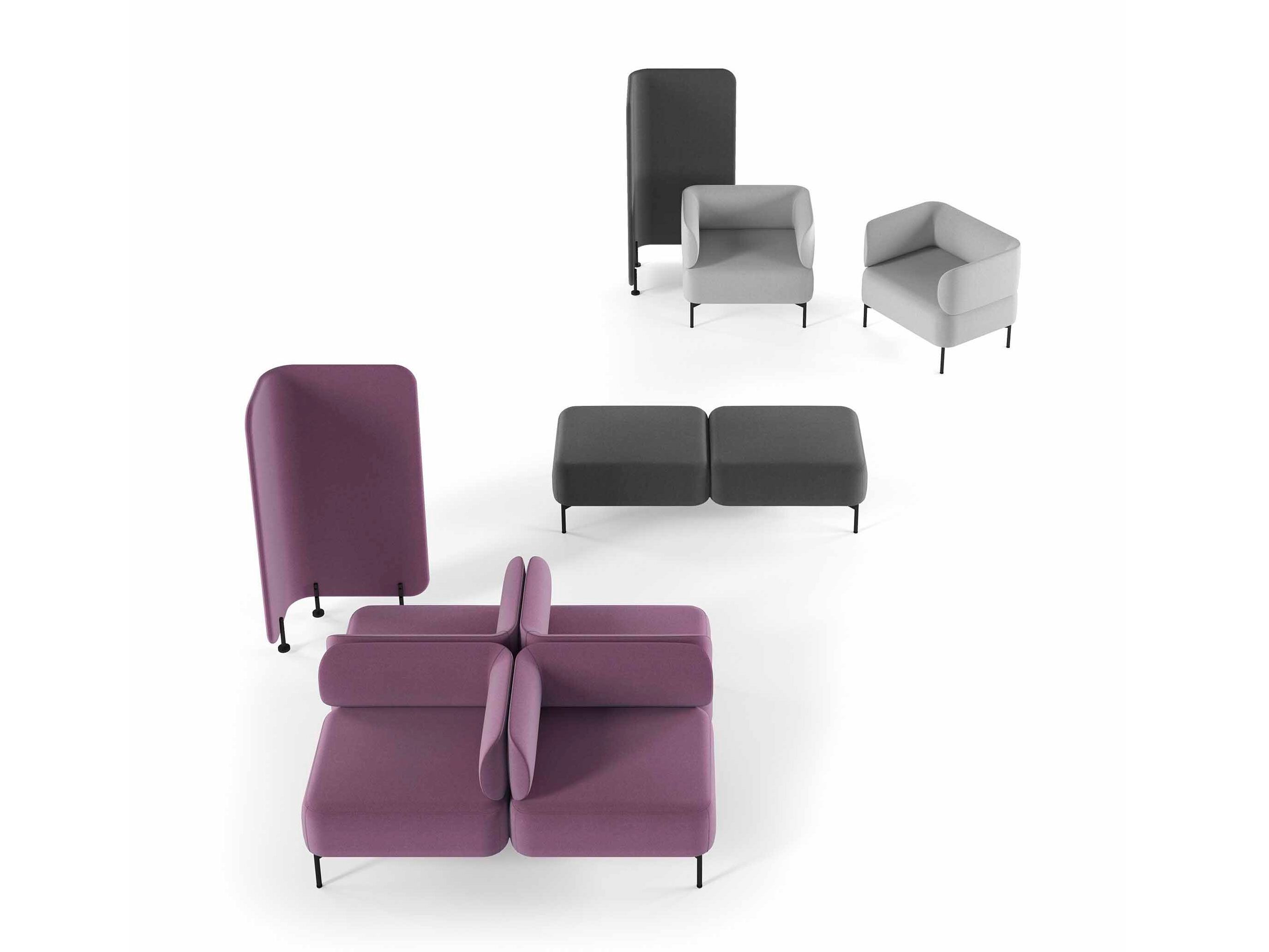 Модульная скамья из ткани SITLOSOPHY® Berirama ARCH-00033780 - Вид №4