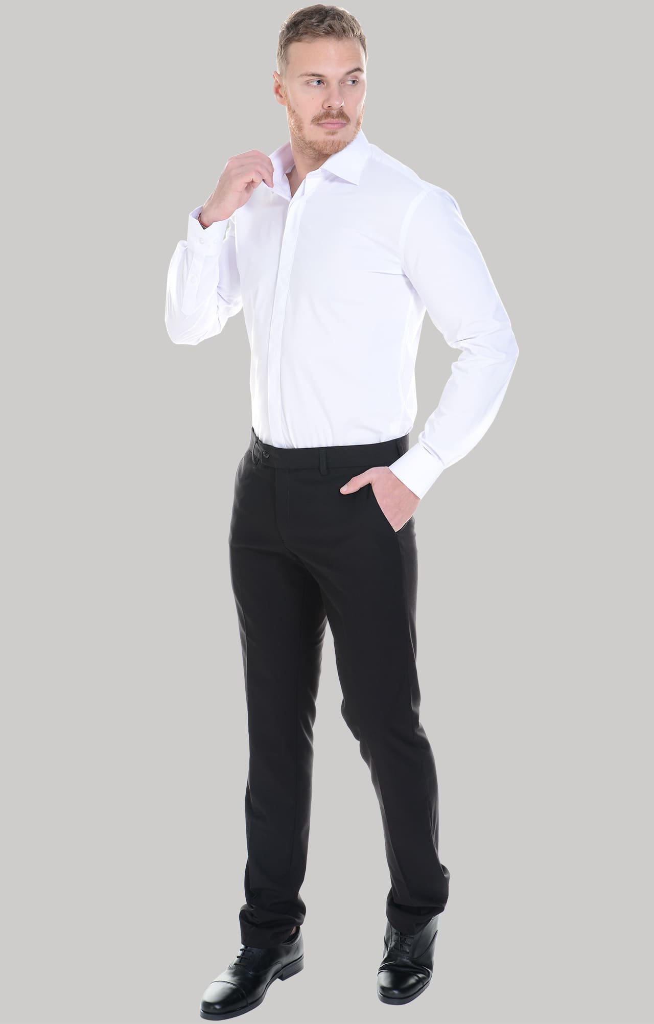 62469 Рубашка мужская  white El-Risto  Корпоративная одежда  размер 43/176-182  - Вид №19