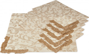 10600499 Weissfee Набор салфеток Weissfee "Парадиз" 45х45см, 6шт (лен, жаккард) Текстиль