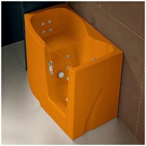 Ванна с гидромассажем GRUPPO TREESSE GEN-Y V3417-SX оранжевая угловая сидячая с дверью левосторонняя