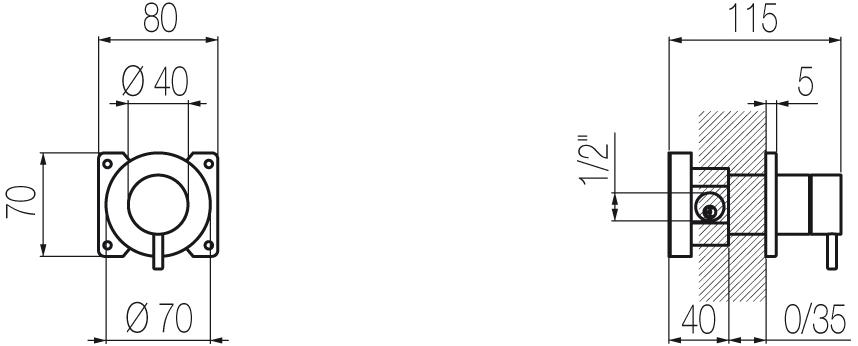 Radomonte Настенный пульт дистанционного управления из нержавеющей стали Toki Tki8 - Вид №1