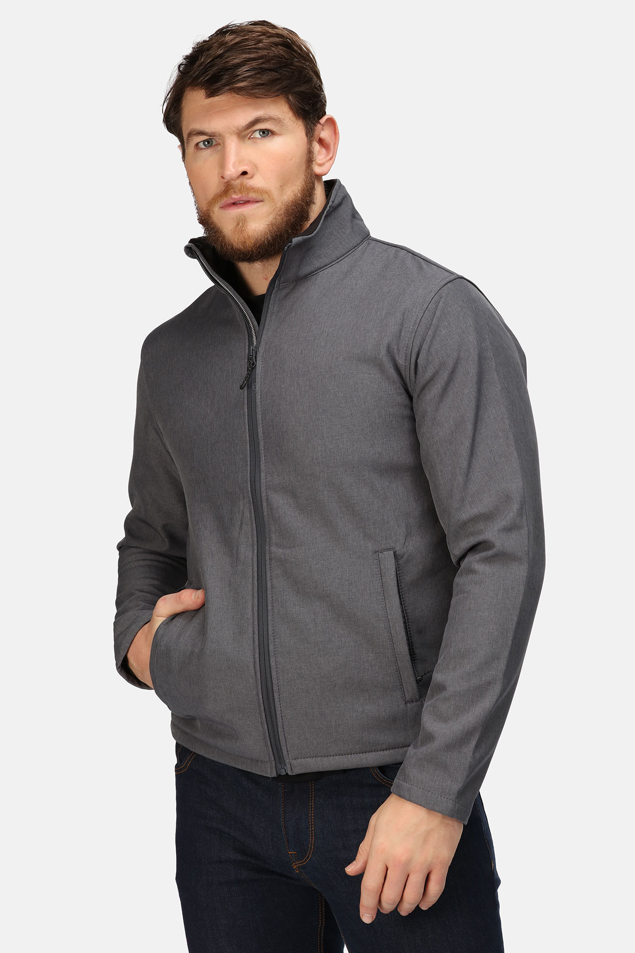 5042044 Куртка РЕГАТТА ПРОФЕШИОНАЛ ЛАЙМСТОУН софтшел серо-черная  Демисезонная одежда размер XXL (58-60) Спецодежда  - Вид №1