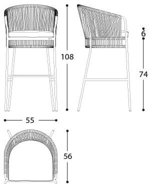 Varaschin Высокий садовый табурет из алюминия с порошковым покрытием Tibidabo sun-id-1468760 - Вид №5