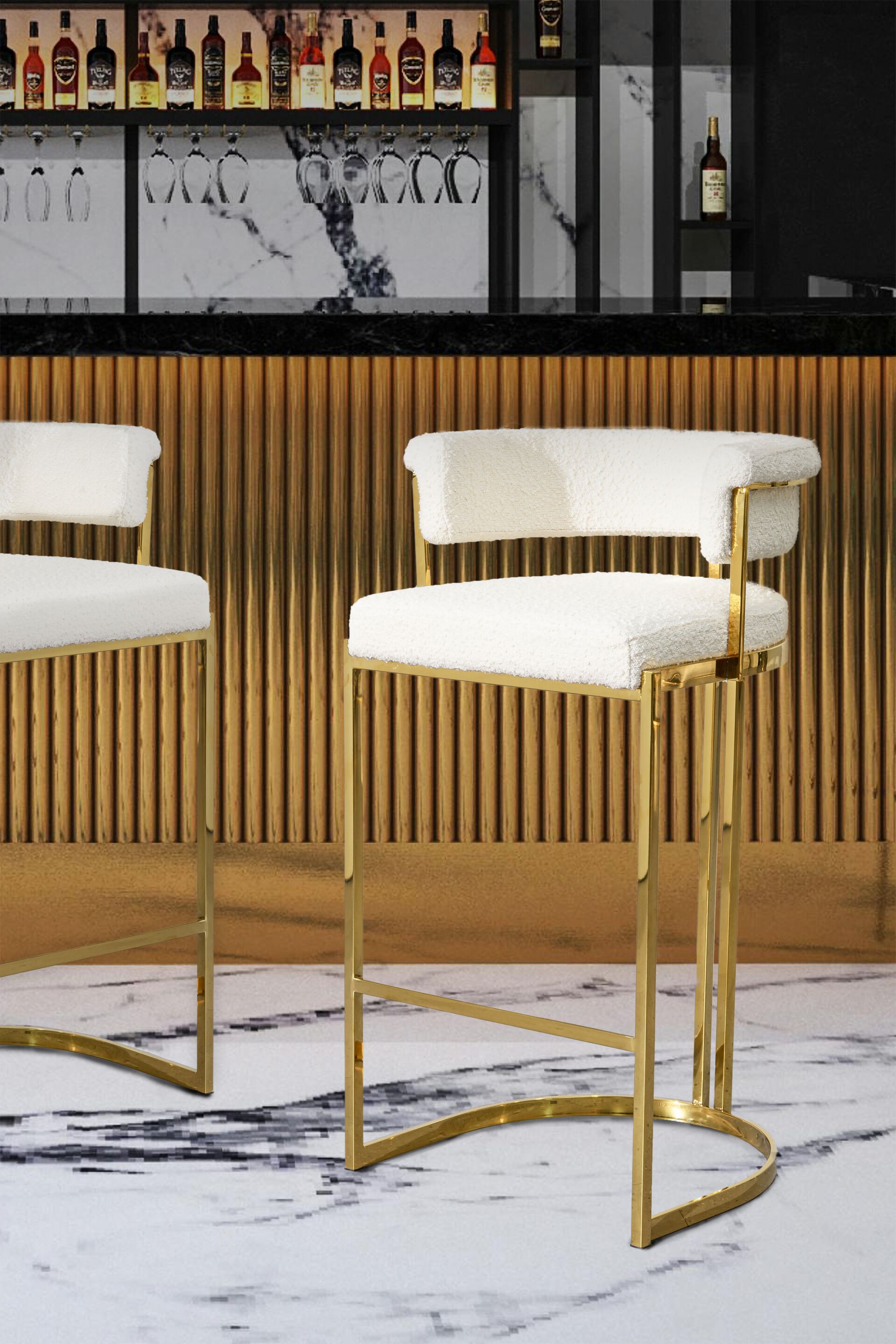 Высокий тканевый стул со спинкой K-Lighting ELEGANT ARCH-00125430 - Вид №2