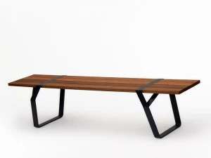 Ross Gardam Скамейка из стали и дерева Flint