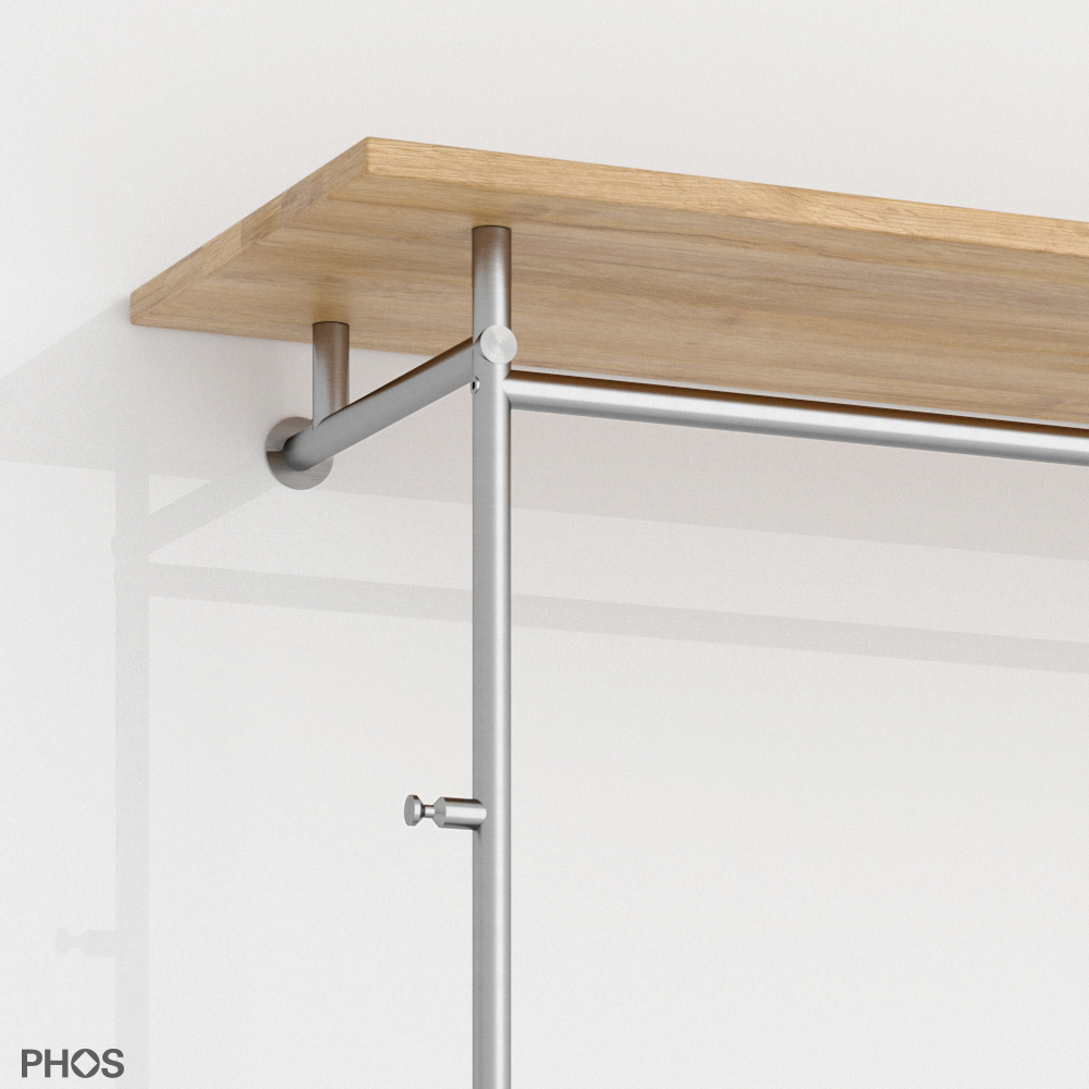 GL2-Eiche-SR1000 Шкаф для прихожей с деревянной полкой и двухъярусными полками для обуви PHOS  - Вид №1