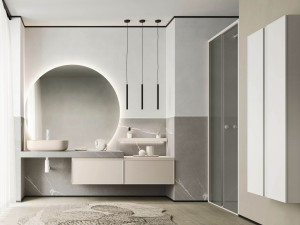 Подвесной умывальник с ящиками