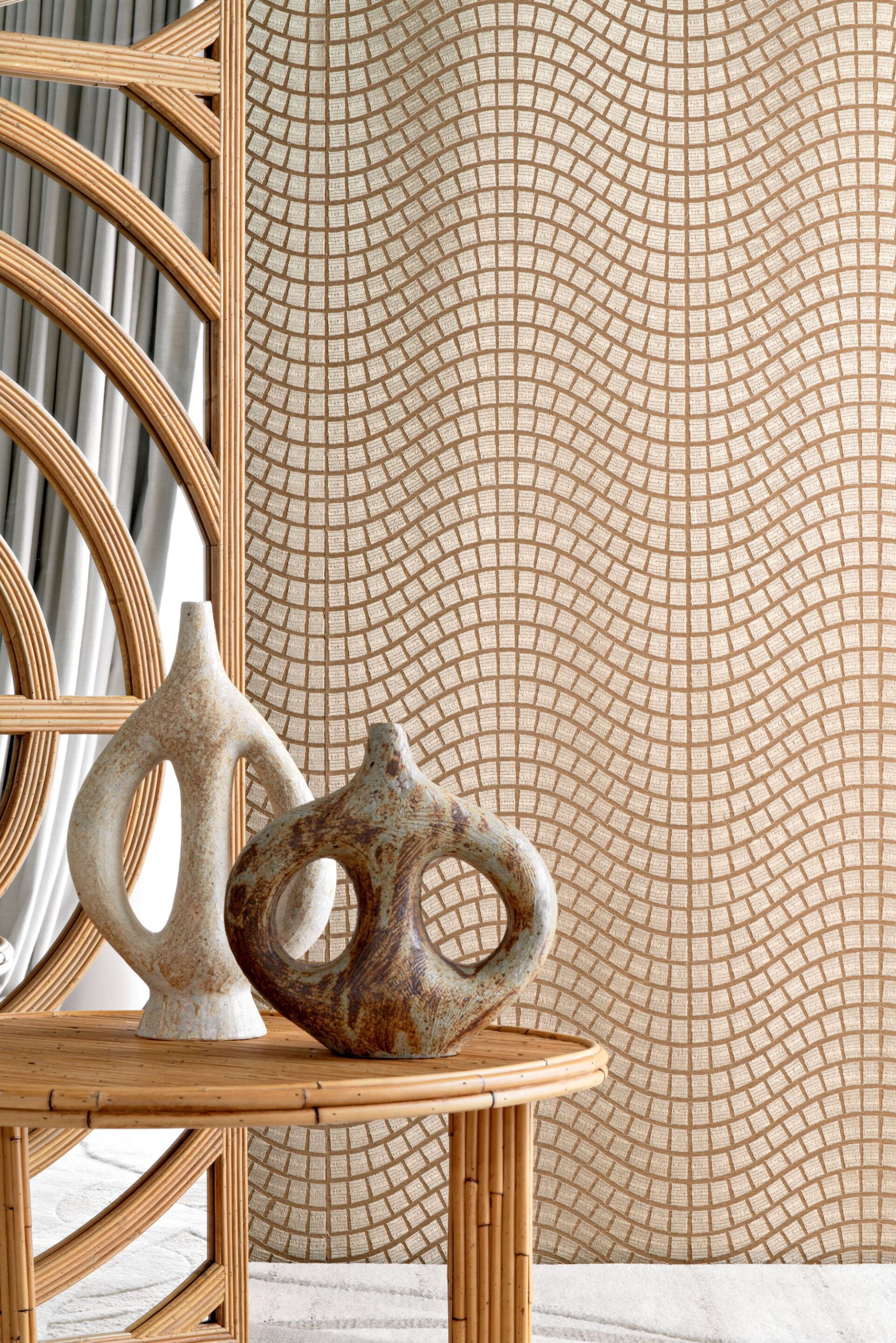 Сизаль вышитая настенная ткань Casamance Hikari ARCH-00093082 - Вид №2