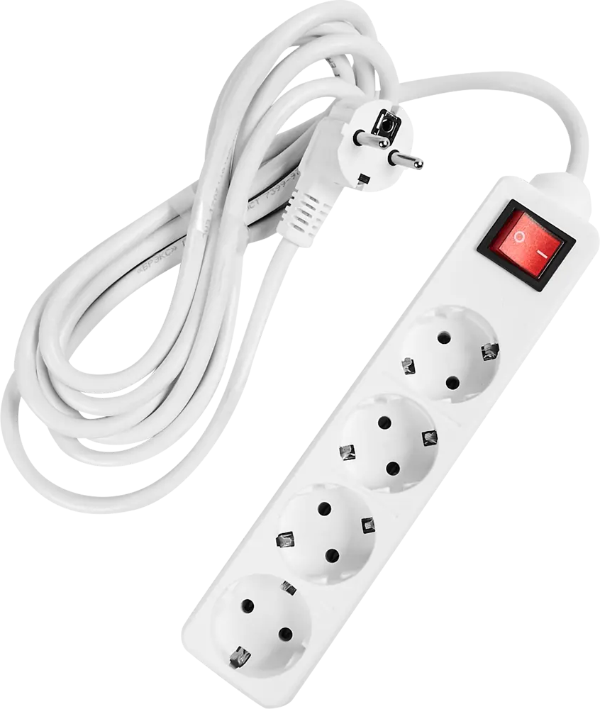 Удлинитель Защита Про с заземлением — 4 розетки, 3 метра, 3500 Вт 82741176