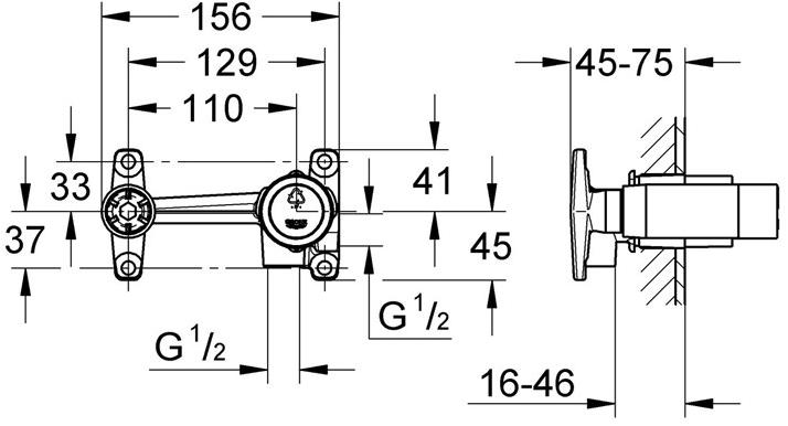 Встраиваемая часть смесителя GROHE, однорычажный (32635000) Spare Parts - Вид №3
