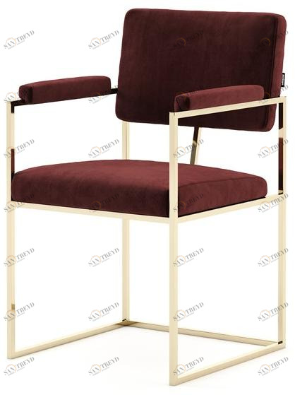 Domkapa Бархатный стул с подлокотниками и стальной конструкцией Gram Dhj21 