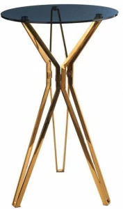 Pols Potten Круглый высокий стол из стали и стекла  370-010-005