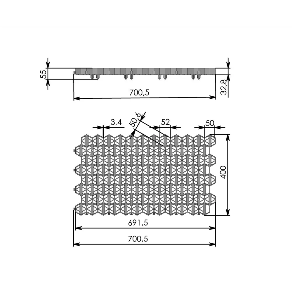 Решетка газонная Geolia 70x40x3.2 см полипропилен черный 150 шт 87112387 STLM-2005248  - Вид №1