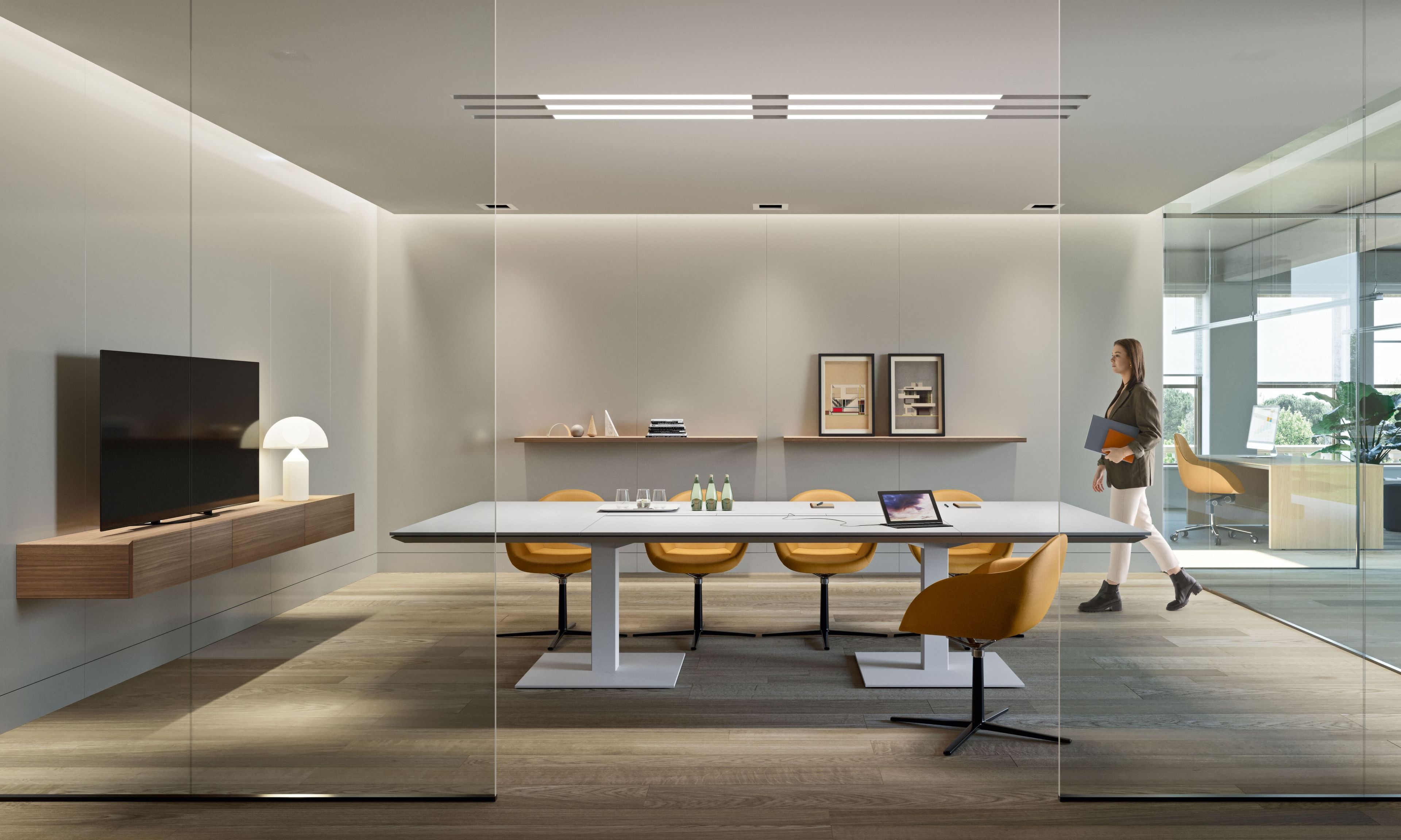 Прямоугольный стол для совещаний с системой люверсов Martex Anyware ARCH-00148908