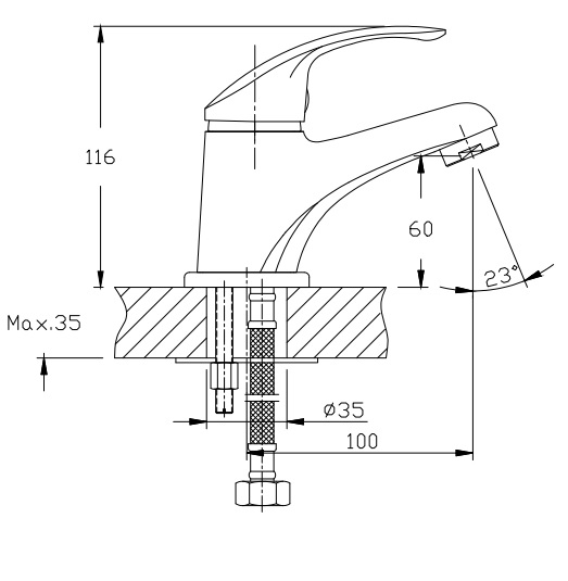 HB1036 Смеситель для раковины , сатин Haiba  - Вид №2