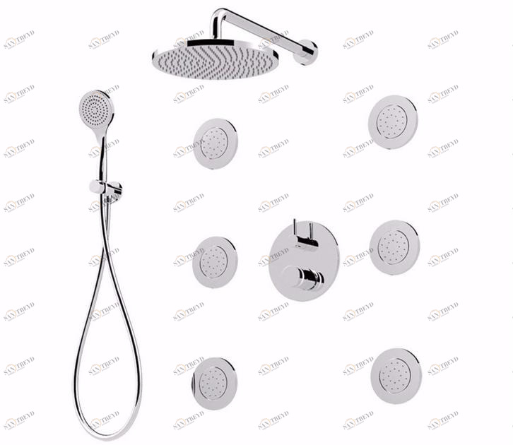 Rubinetteria Giulini Душевой набор, однорычажный, с переключателем и лейкой Myring Fmr0013-3kbs