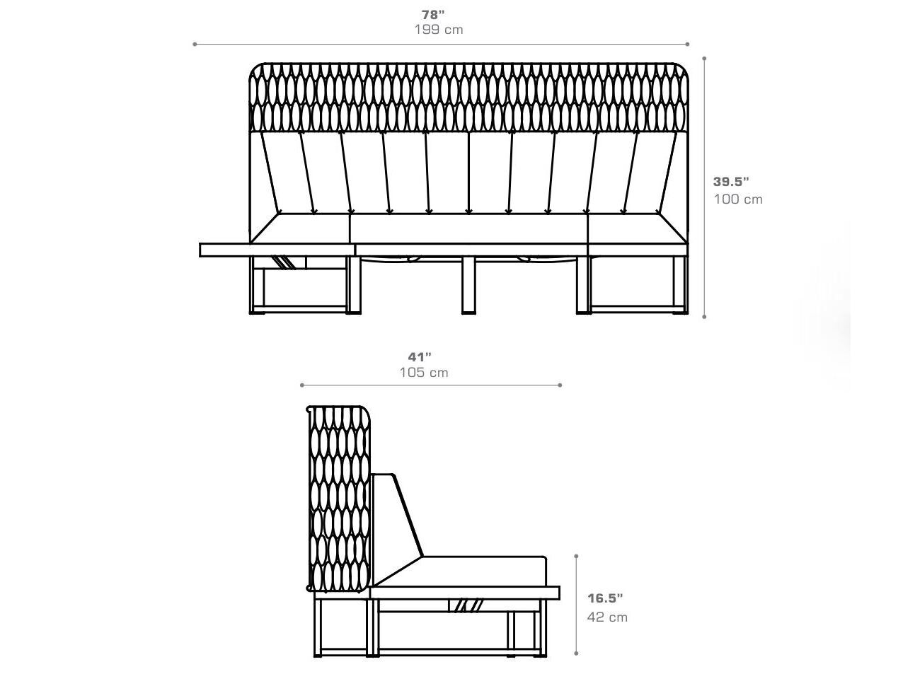 Модульный изогнутый садовый диван из ткани MAMAGREEN Munia ARCH-00141430 - Вид №15