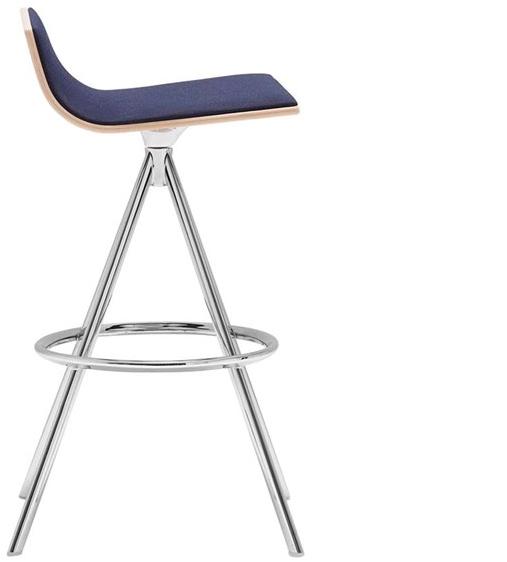 Andreu World Поворотный барный стул из ткани Lineal Bq0642 - Вид №2