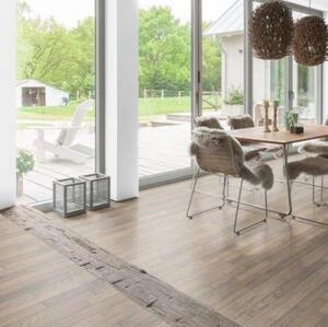 Паркетная доска Haro 4000 Series Top connect Табакко-Серый Терра Ретро структурированный Дуб Рустик с брашью (Текстурированная) 2200х180 мм.