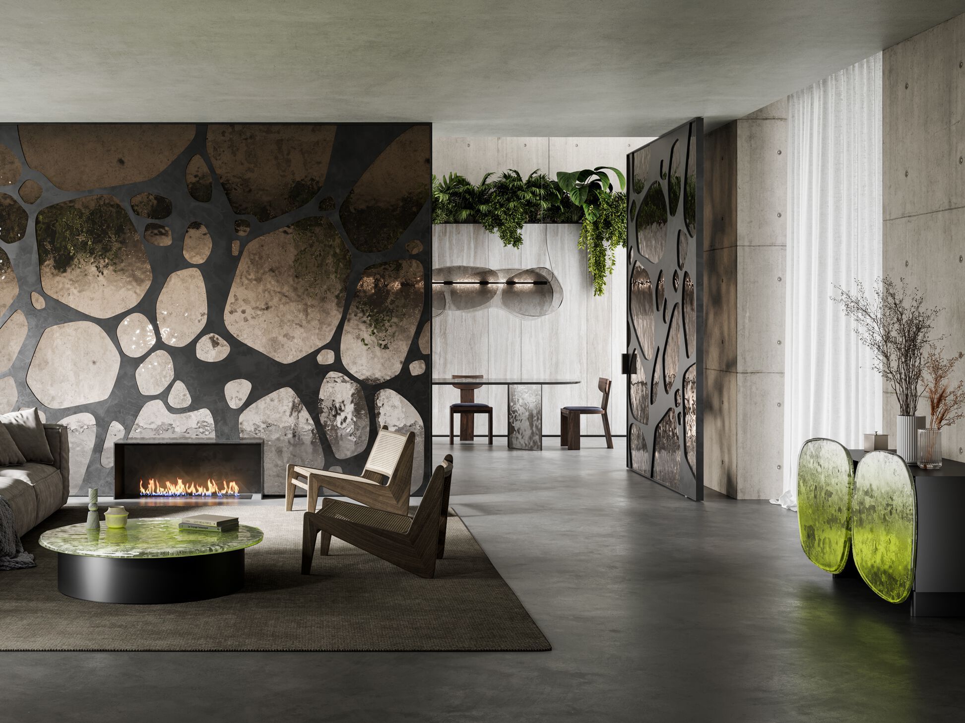 Шкаф из цветного стекла со встроенным освещением с распашными дверями ARTE VENEZIANA Melt ARCH-00019419 - Вид №2