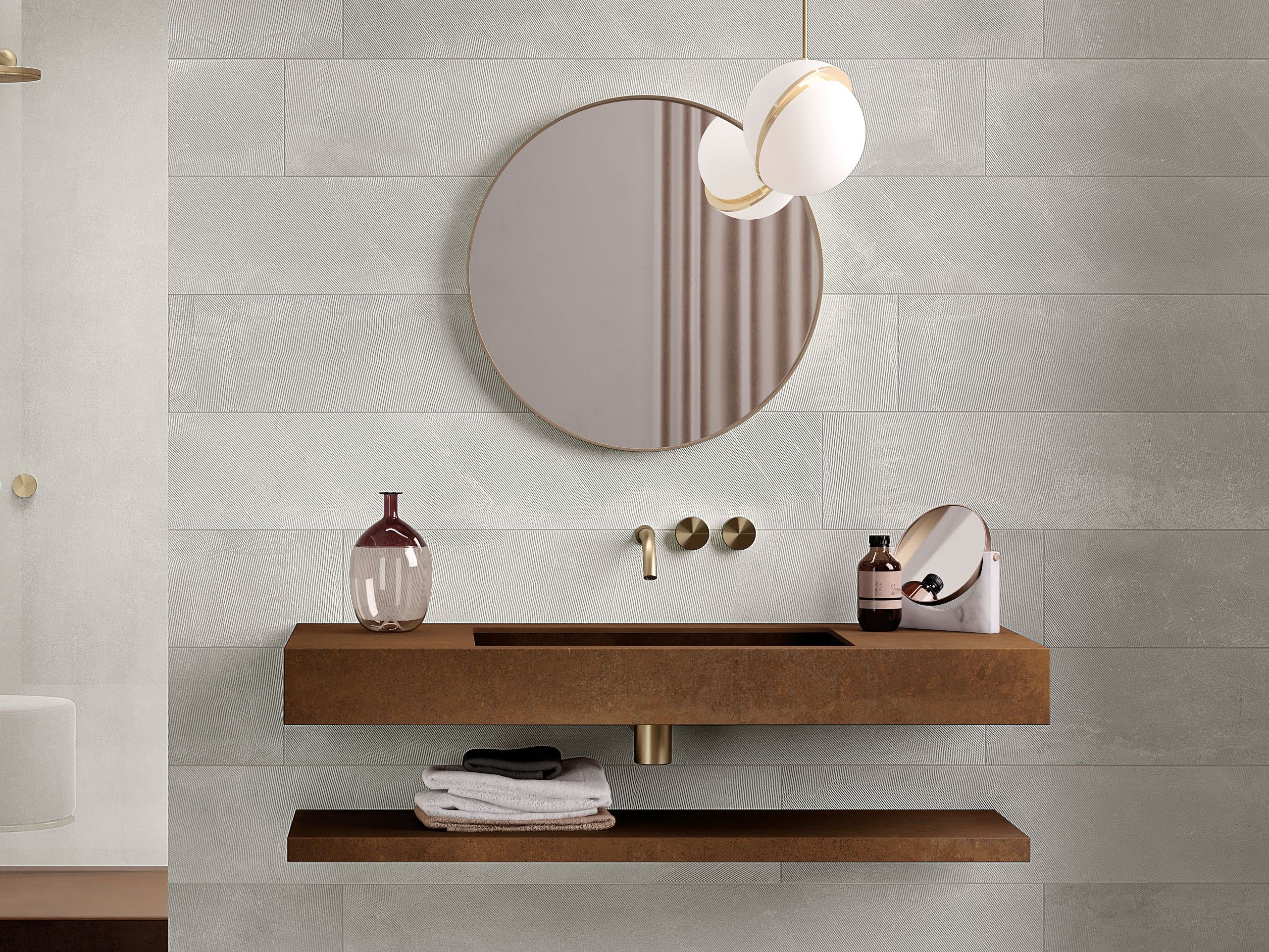 Прямоугольная одиночная подвесная раковина из керамогранита Italgraniti Italgranitive ARCH-00101310