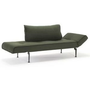 Кушетка Zeal с подушкой и ножками Laser, тёмно-зеленая