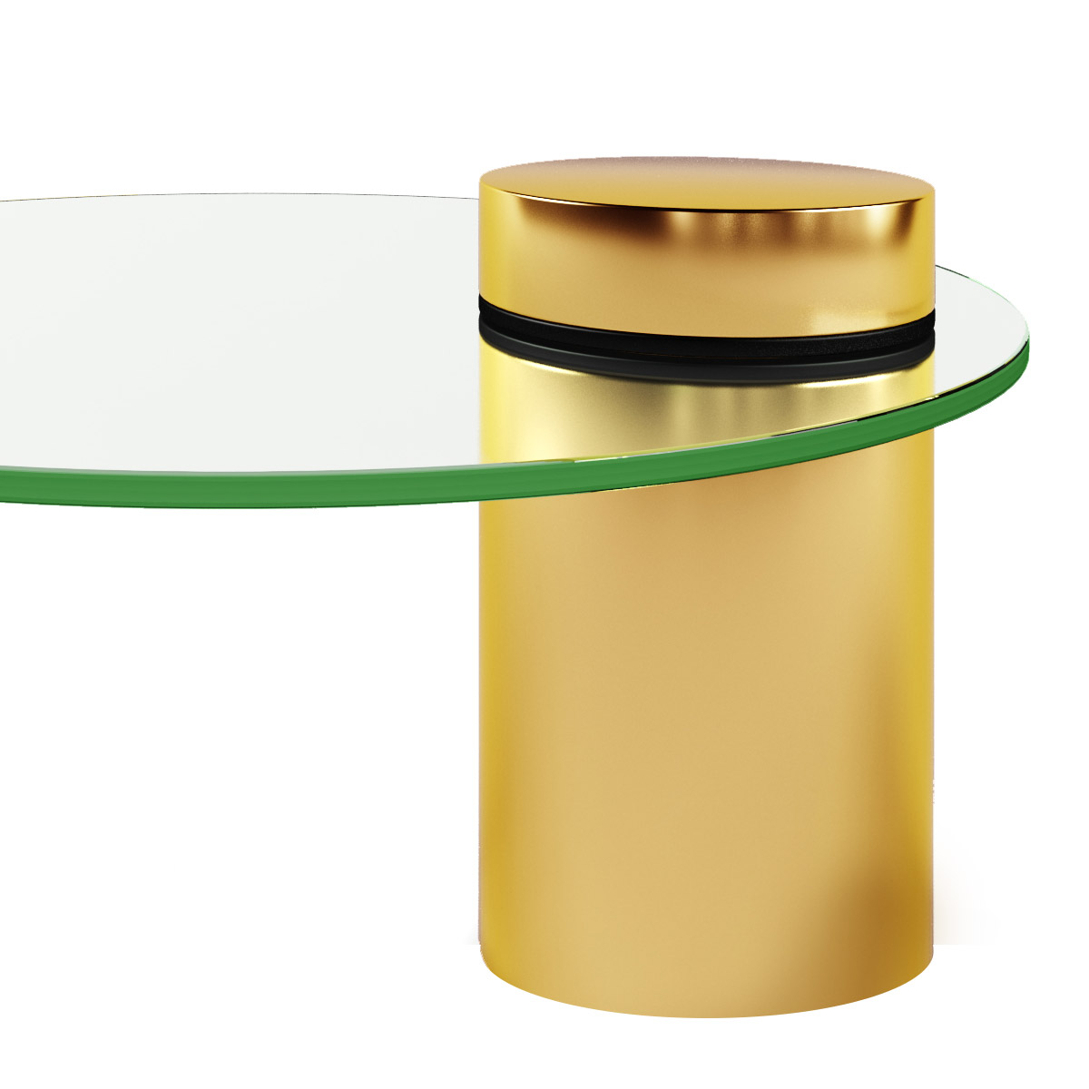 Журнальный столик стеклянный с золотой ножкой 90 см Equilibre от Delight Collection DELIGHT COLLECTION  242667 Прозрачный;золото  - Вид №1