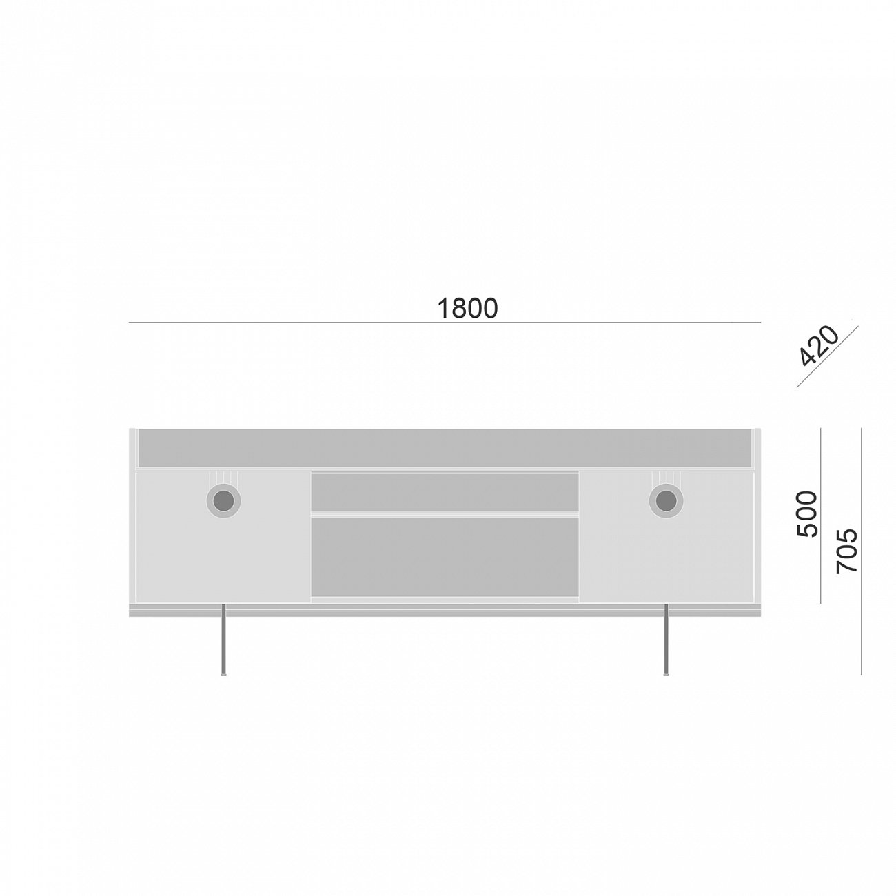 Тумба под телевизор черно-белая Lago BRAGIN DESIGN LIVING 00-3974644 Белый;черный - Вид №2