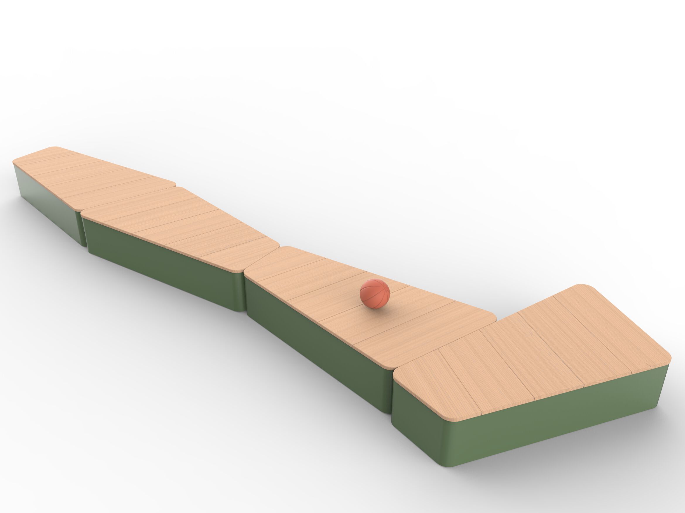 Модульная стальная и деревянная скамья без спинки CITYSì DOLMEN ARCH-00105379