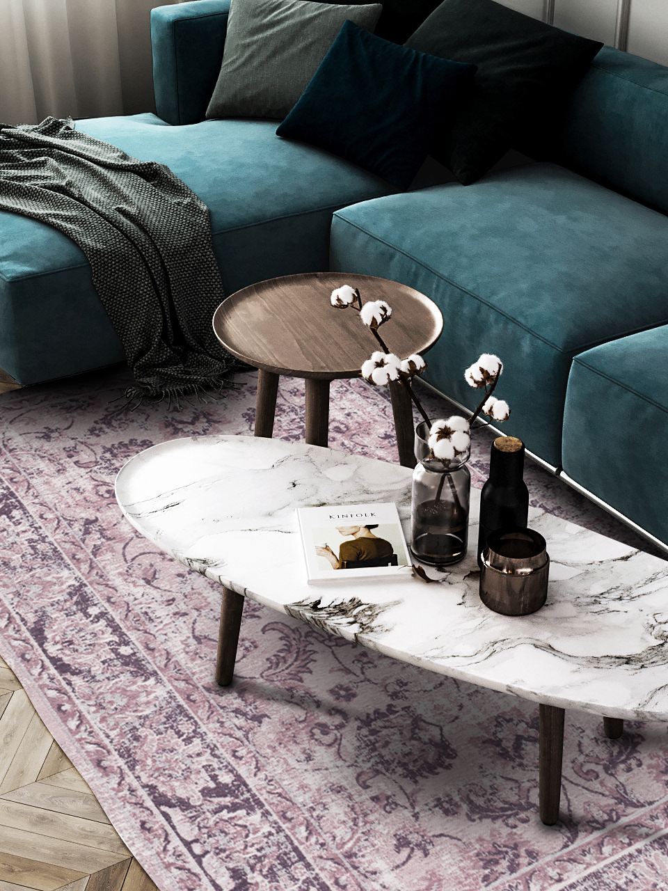 COLORISTICA Highland Magnolia 160x230 Ковры  160 X 230  Розовый  - Вид №6