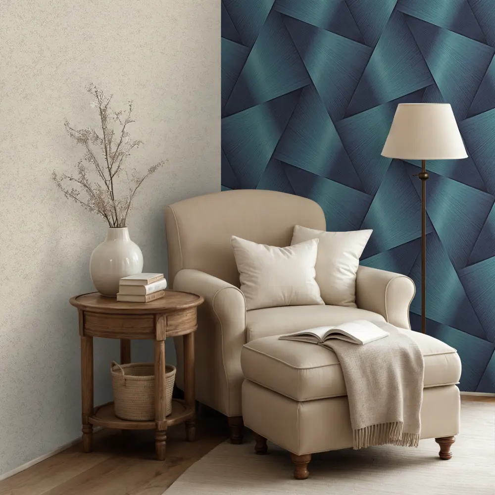 Обои флизелиновые Euro Decor Halo 1 синие 1.06 м ED7342-09 89450792 STLM-2012479 - Вид №5
