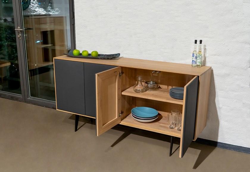 sixay furniture Комод деревянный с кожаными распашными дверцами Finn sun-id-1445651 - Вид №5