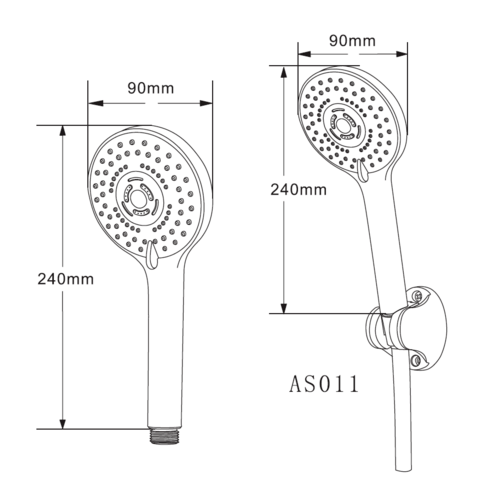 Orange OAS01 Ручной душ, три режима струи, силиконовые форсунки Хром sun-id-1517237 - Вид №5