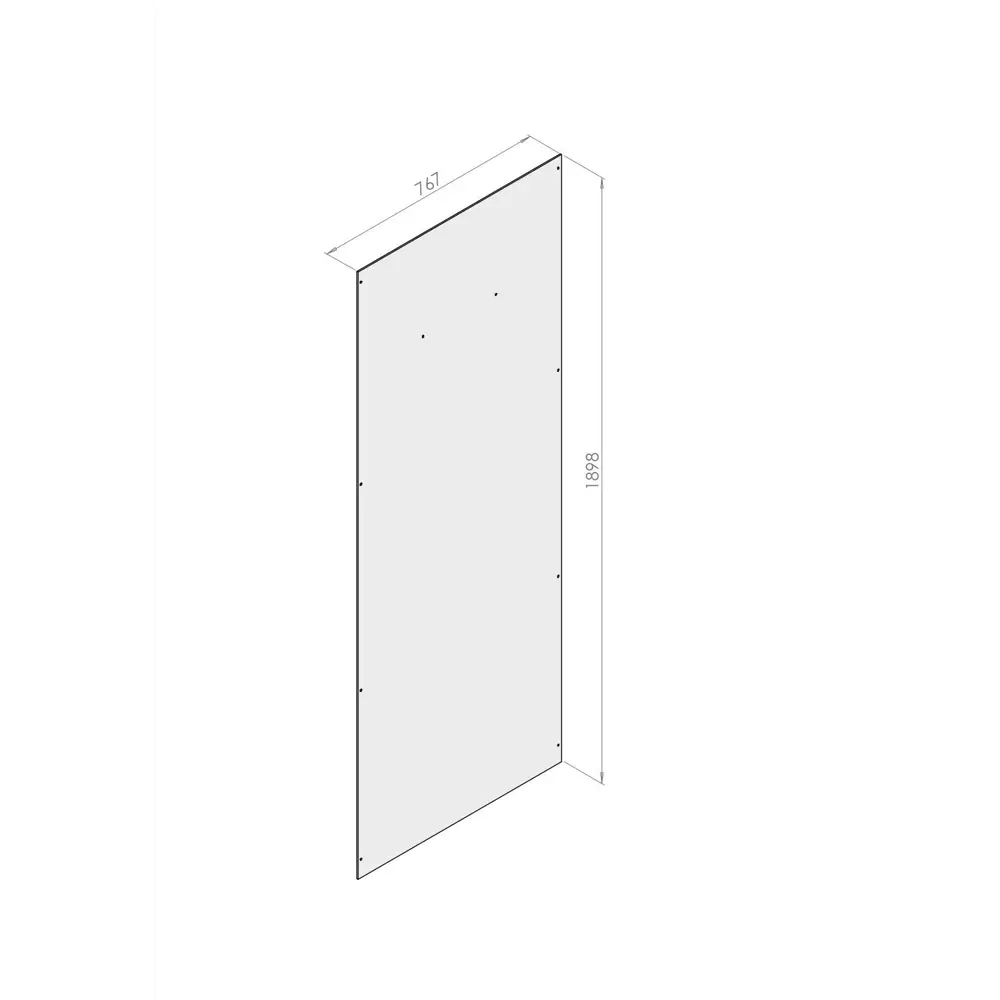 Стенка для душевой ширмы Domani-Spa Simple 1/4 круга 90x90 см 10 отверстий цвет черный STLM-2068595 - Вид №2