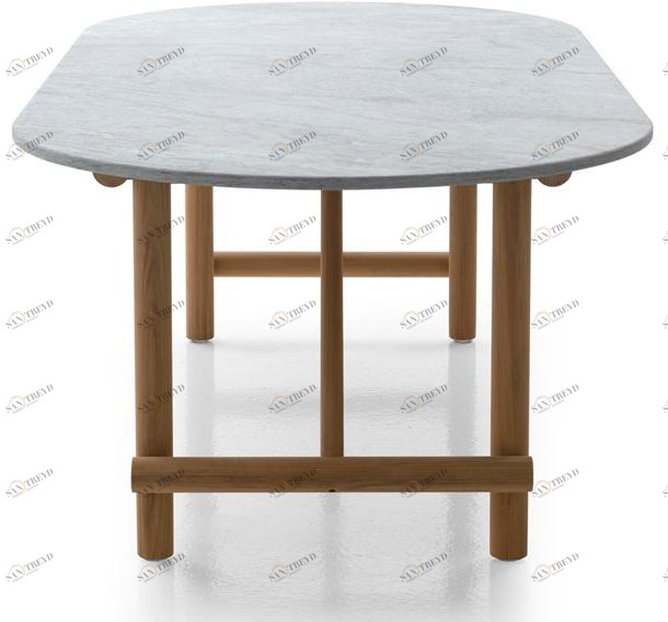 B&B Italia Outdoor Овальный садовый стол из дерева и змеевика Ayana sun-id-1467143