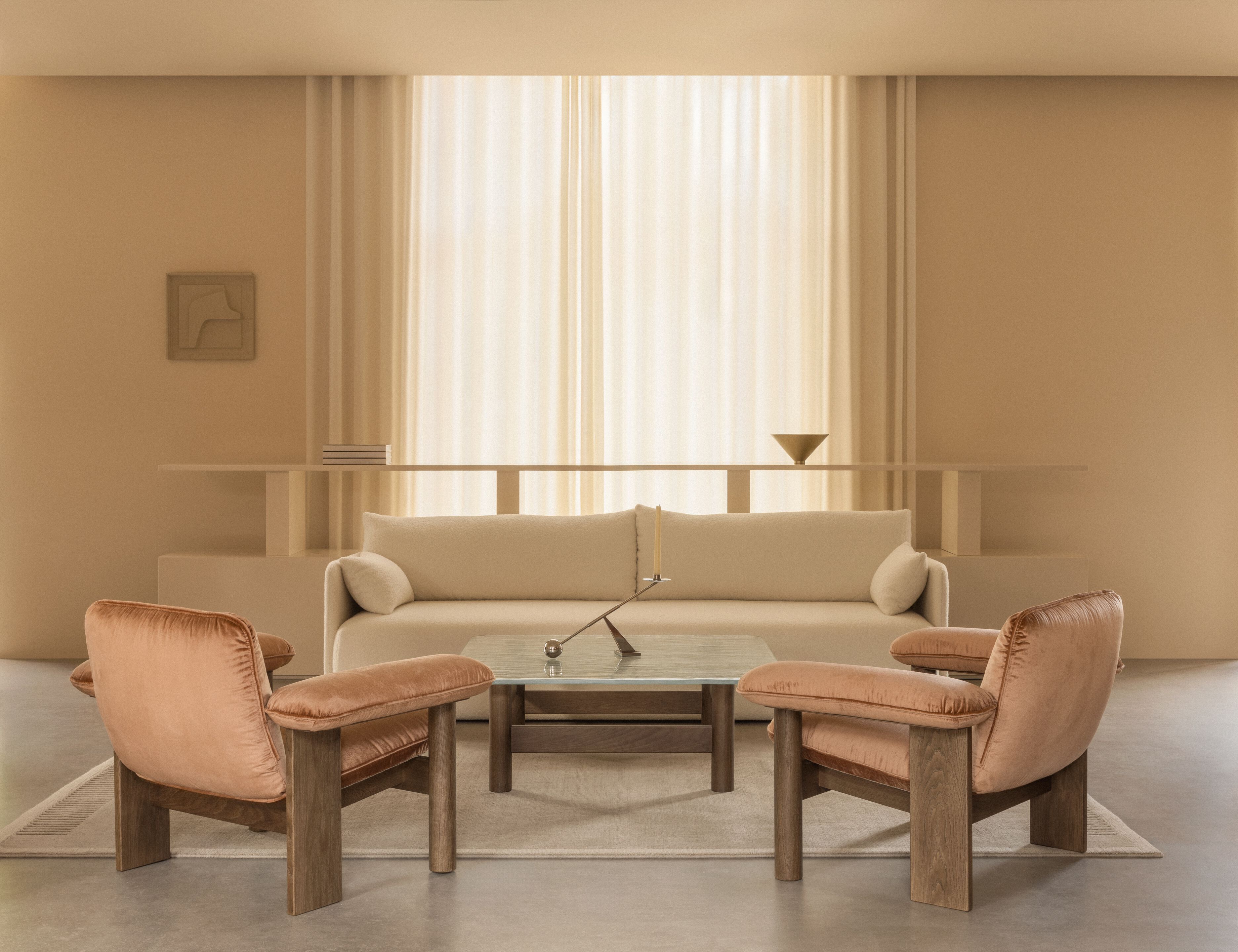 Квадратный деревянный и стеклянный журнальный столик Audo Copenhagen Бразилиа ARCH-00029274 - Вид №4