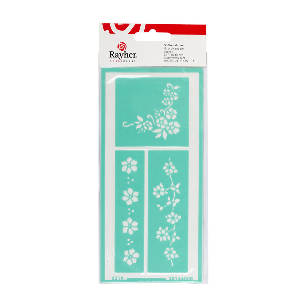 3814400 Трафарет клейкий 9.5 x 20 см "Цветочная гирлянда" Rayher 