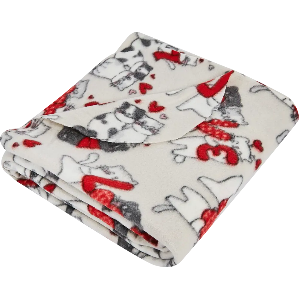 Плед Kitty Love 120x150 см флис цвет белый 89337337 STLM-2188731 Ardenza
