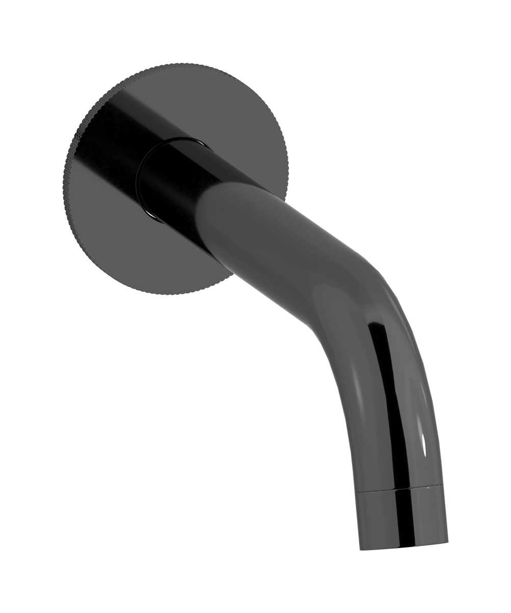 Длинный настенный излив для ванны WE ARE IB id328cf_23 Black Chrome Industria