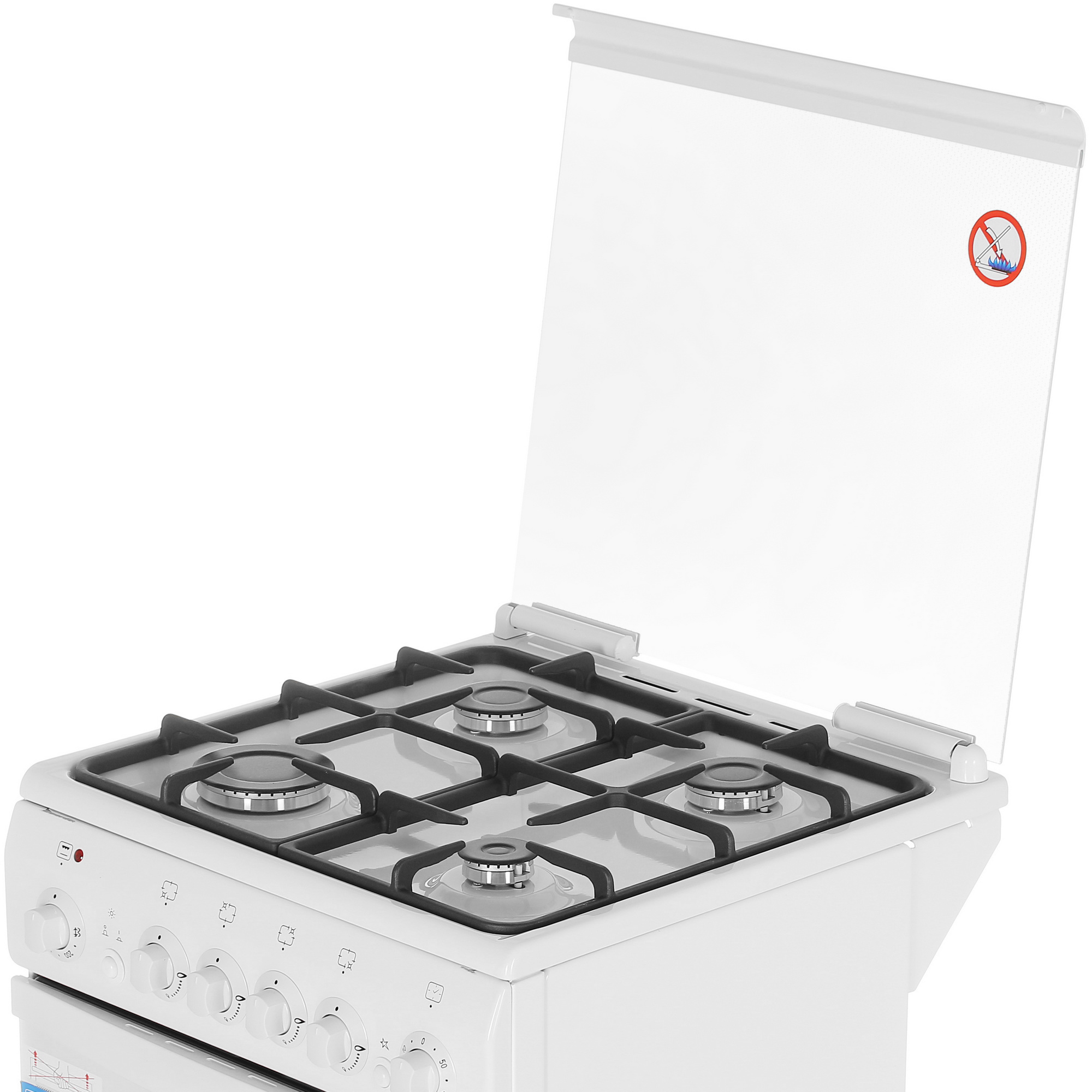 1186042 Комбинированная плита De Luxe 5040.20ГЭ (КР) ЧР белый STDN-0009622 - Вид №7