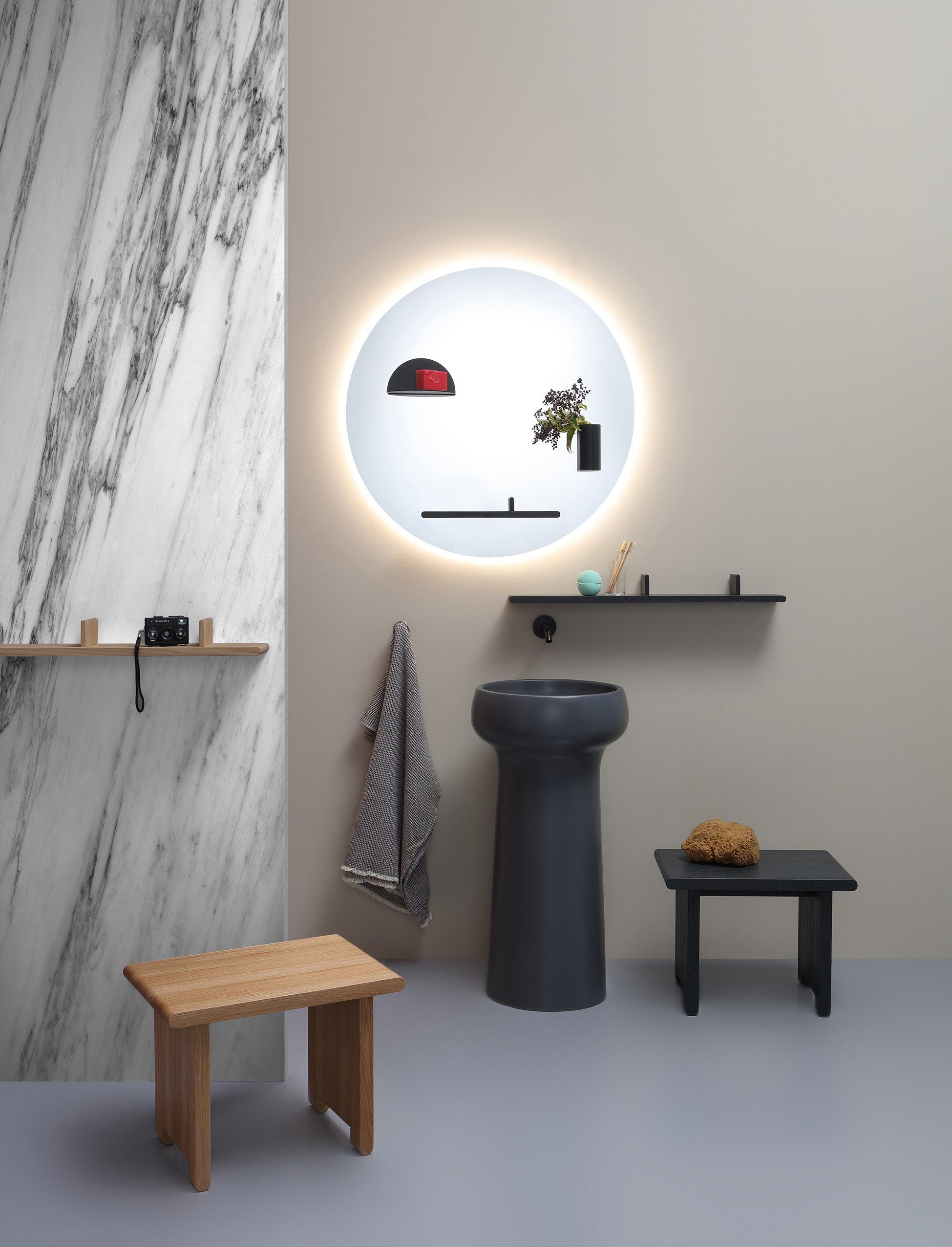 Круглое зеркало с магнитными аксессуарами Azzurra Ceramica Franky ARCH-00137775 - Вид №1