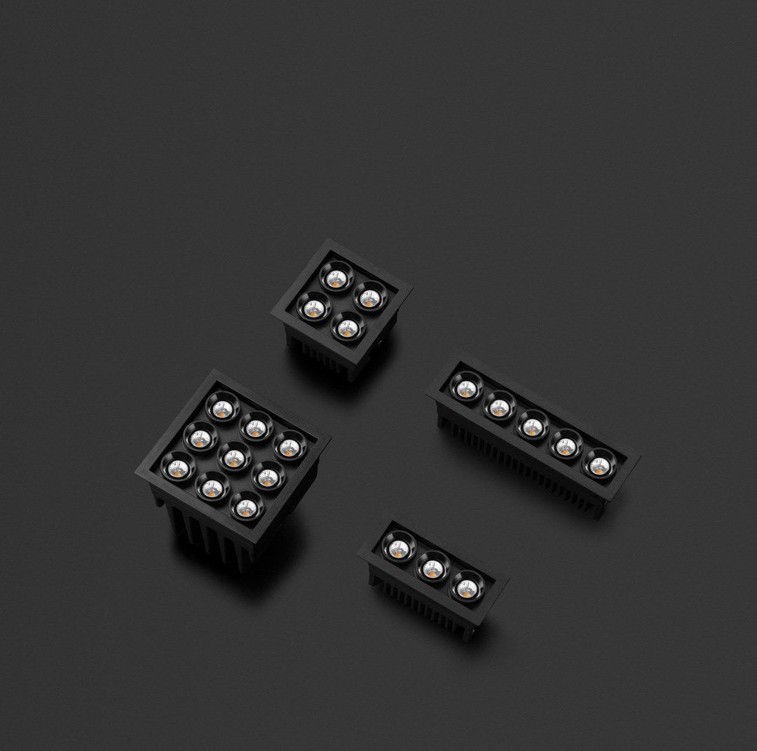 Несколько алюминиевых светодиодных утопленных прожекторов Arkoslight Black Foster Micro ARCH-00031426 - Вид №1