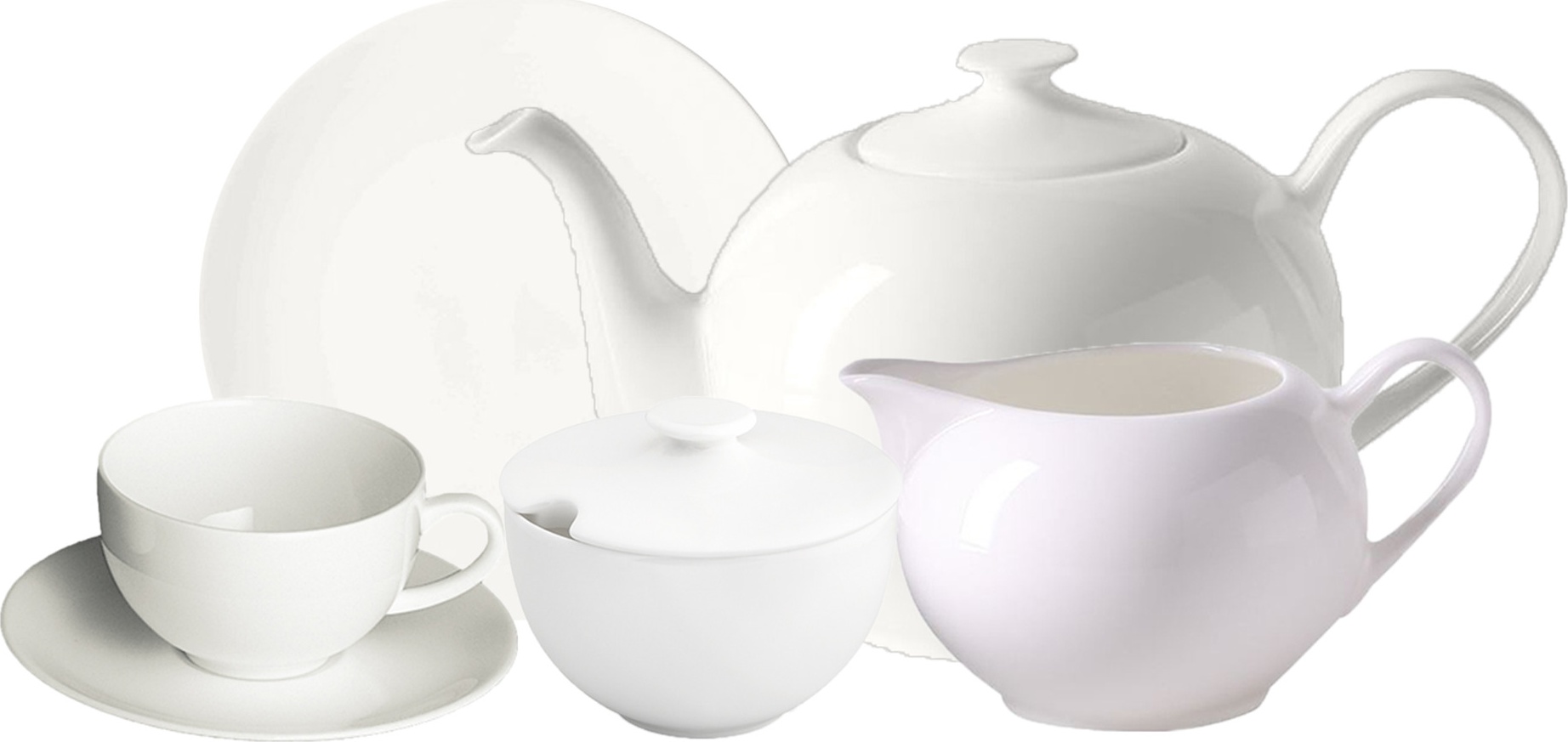 10655216 Dibbern Сервиз чайный Dibbern Белый декор на 6 персон 21 предмет, фарфор Фарфор костяной 