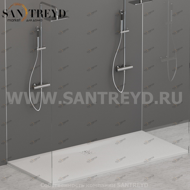 DR17080501 Душевой поддон 170х80 см цвет Белый бархат Globo DOCCIASMART Италия Ceramica Globo