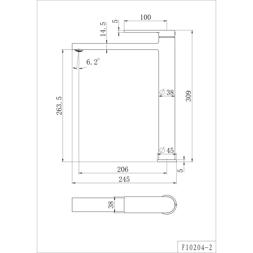 Смеситель FRAP Arne для раковины: стиль и функциональность в хромированном исполнении 89359050 STLM-0993479 - Вид №6